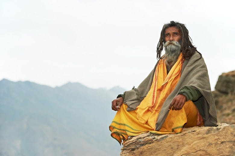 guru on mountain top