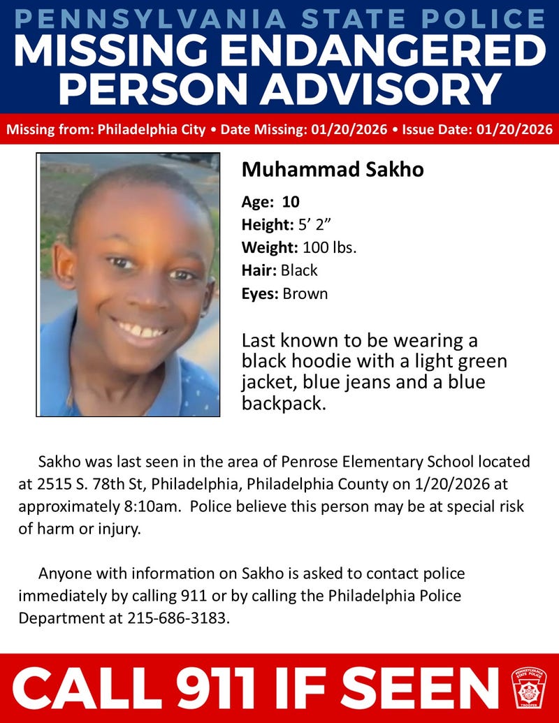 Missing Endangered Person Advisory for Muhammad Sakho