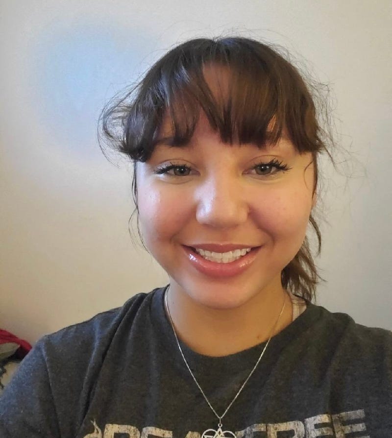 Close up of teen girl smiling