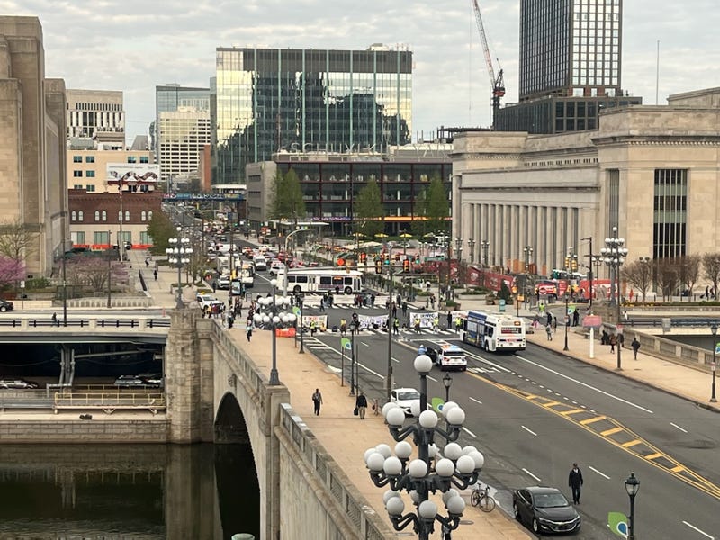 Pro-Palestinian protest blocks Market Street traffic