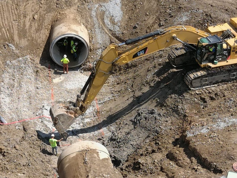 Water pipe repair site