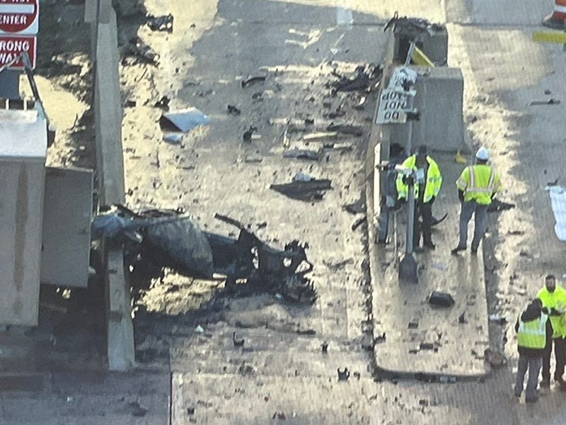crash scene at I-90 toll plaza