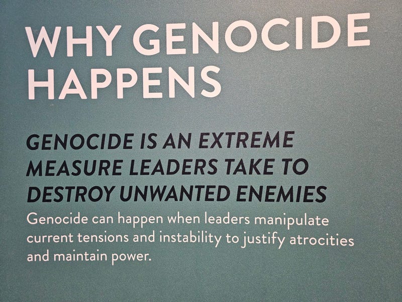 One of the panels included in the "Voices of Genocide" exhibit, which opens Wednesday.
