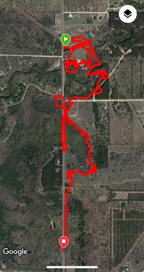 Red line along map 
