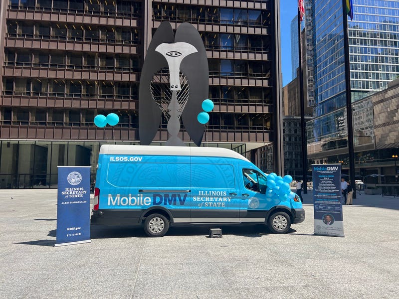 Illinois' new "Mobile DMV" was unveiled at Chicago's Daley Plaza on Wednesday.