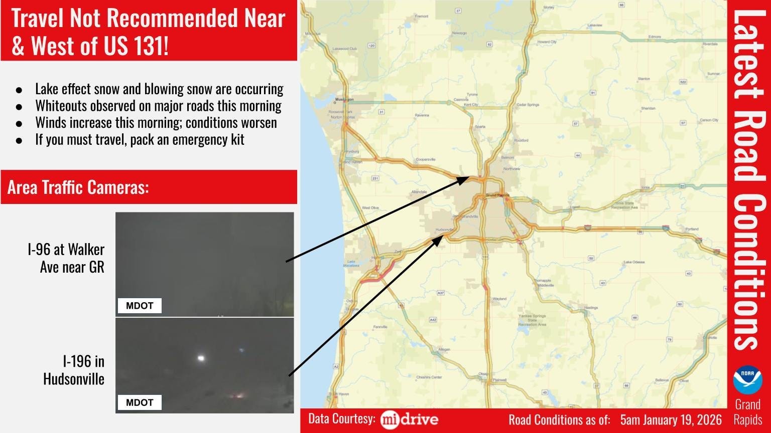 100-car pileup on West Michigan freeway blamed on 'whiteout conditions' Monday: 'Travel is not recommended'