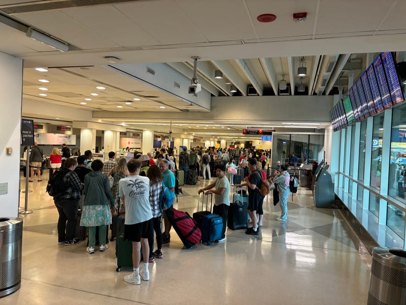 Long lines at Philadelphia International Airport on July 2, 2024.