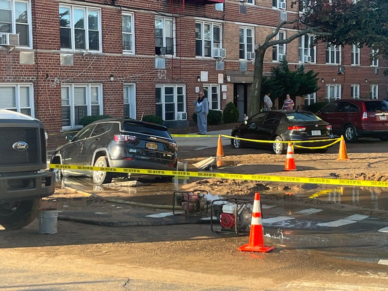 The sinkhole emerged around 2:30 a.m. Monday in Gravesend