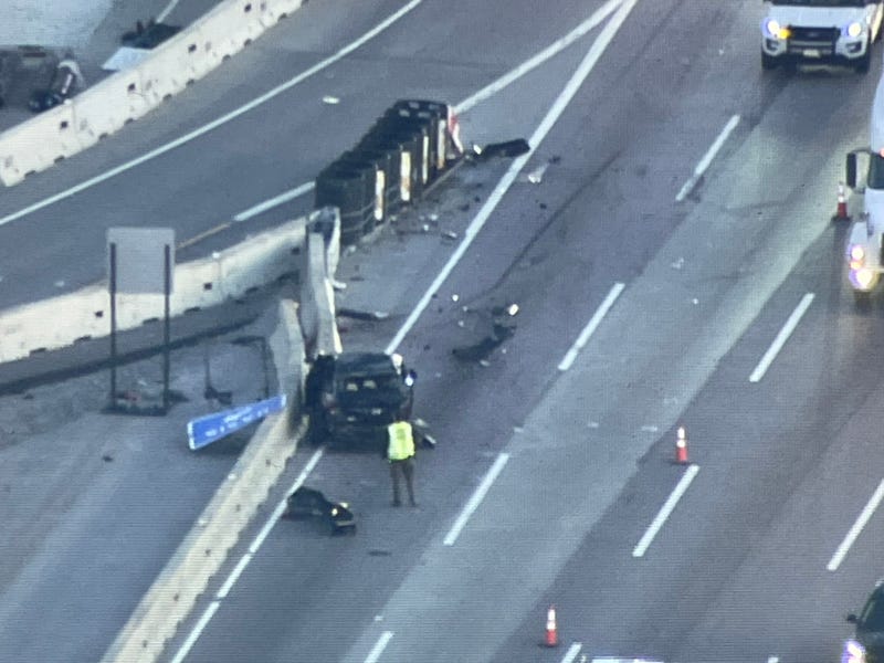 crashed vehicle on Tri-State Tollway