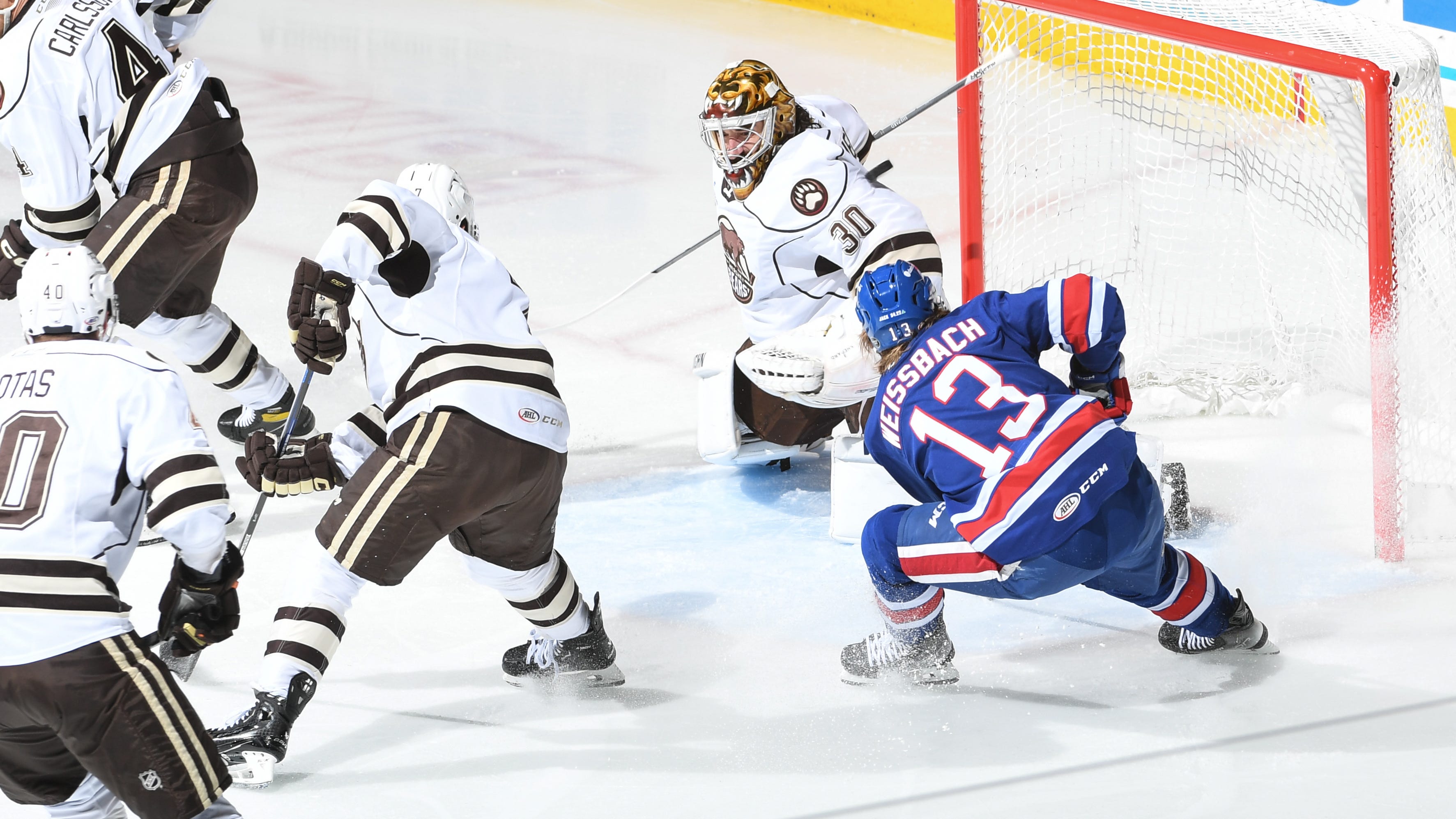 Rochester blows two-goal lead midway through third period, trails Hershey 3-1 in Eastern Conference Finals