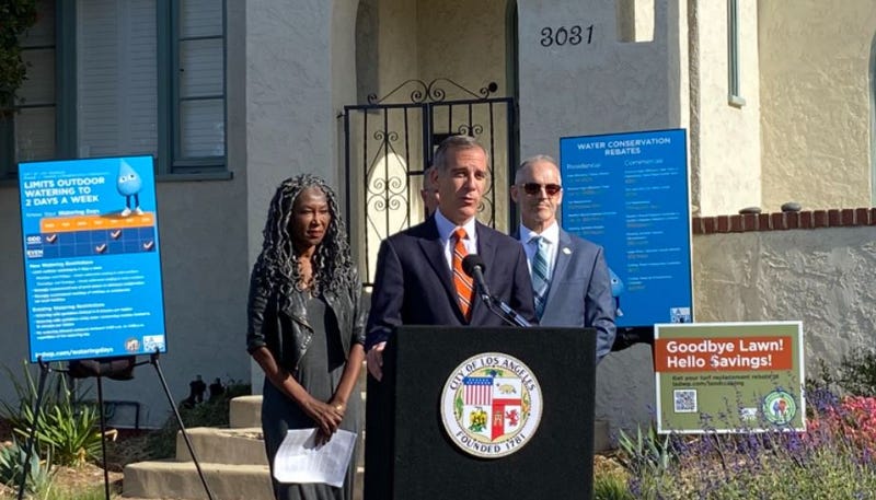 Mayor Eric Garcetti at press conference