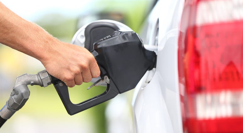 Gas pump handle in car