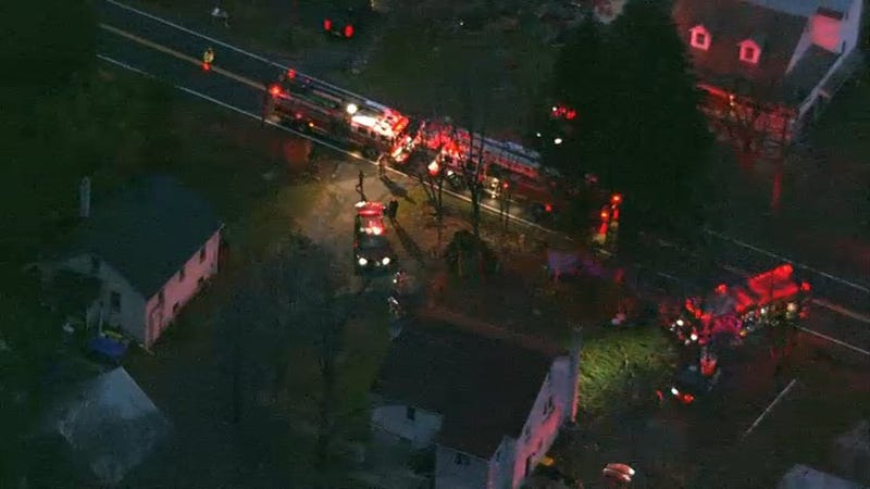 The scene of a gas leak where one person died inside a home in Bucks County Wednesday night.