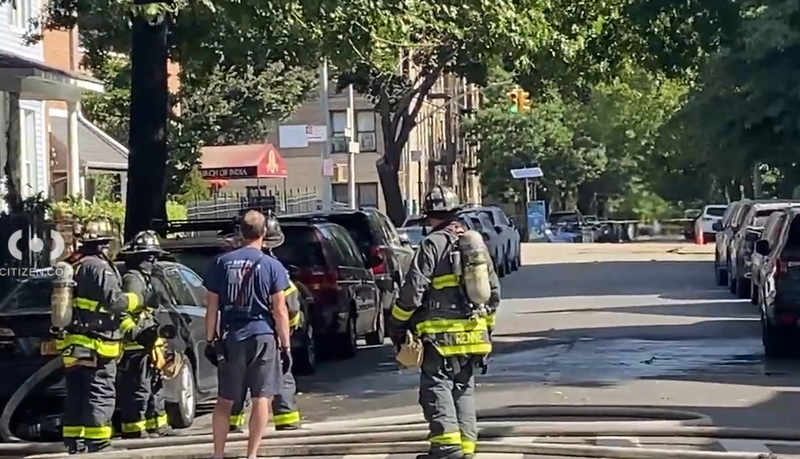 FDNY and Con Edison officials respond to a gas rupture in the Bronx on Sunday morning.
