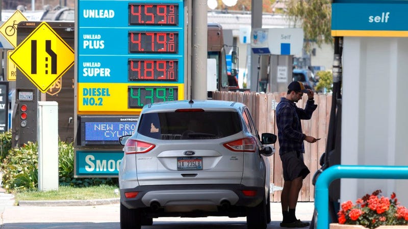 A customer prepares to pump gasoline into his car at a Valero station on July 12, 2021 in Mill Valley, California. 