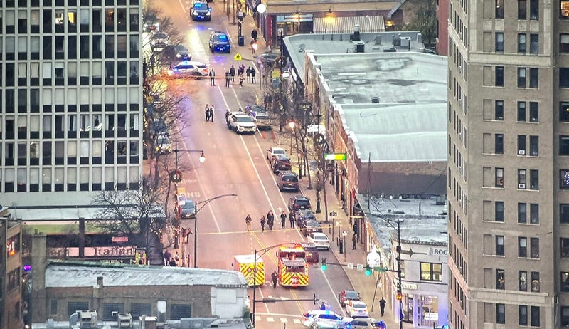 aerial view of shooting scene