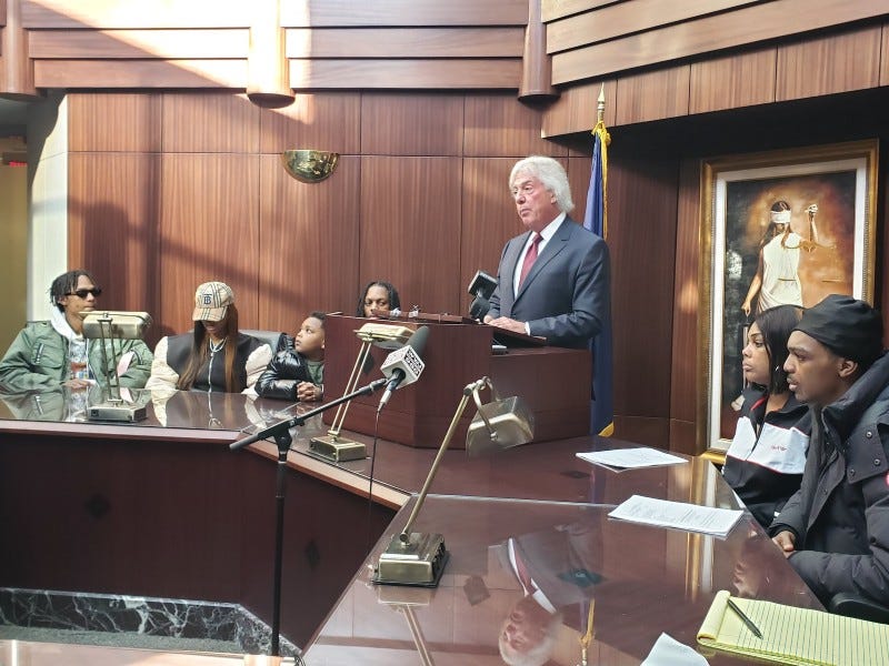 Geoffrey Fieger and family of Porter Burks