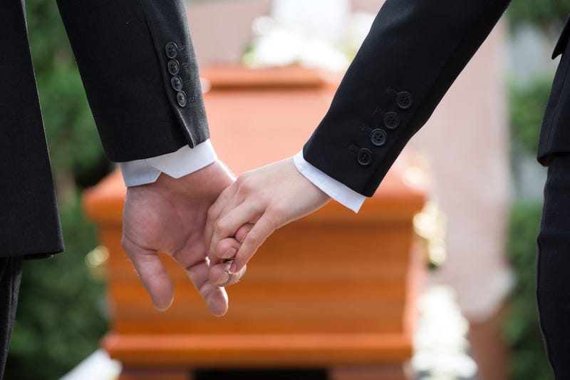 Funeral Home, Casket, Coffin, Funeral, Couple Holding Hands