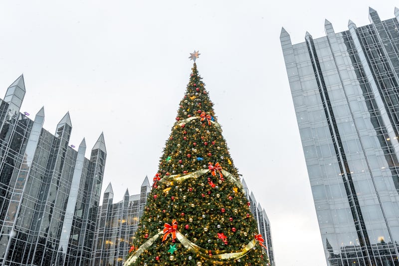 Christmas tree in the PPG Plaza, Pittsburgh, Pennsylvania