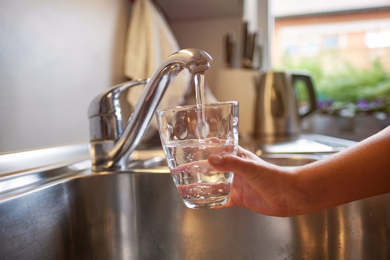 Water from a faucet