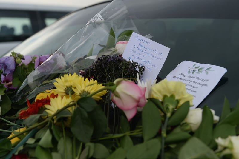 Cards and flowers are seen on the vehicle of a victim of the Ride The Ducks Accident at Ride The Ducks Tours on July 20, 2018 in Branson, Missouri.
