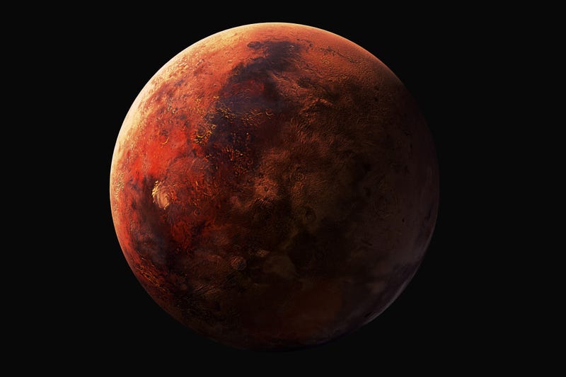 Mars in the night sky