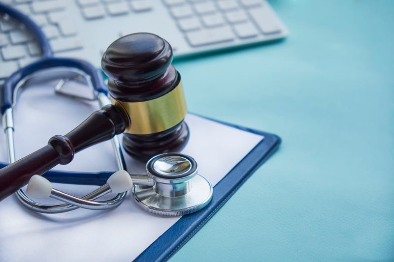 Stock photo of gavel and stethoscope