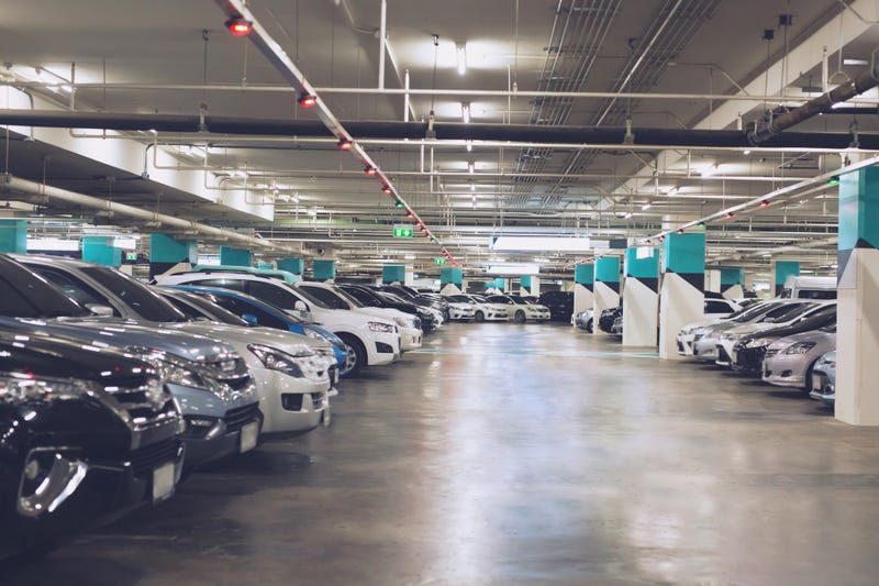 A parking structure.