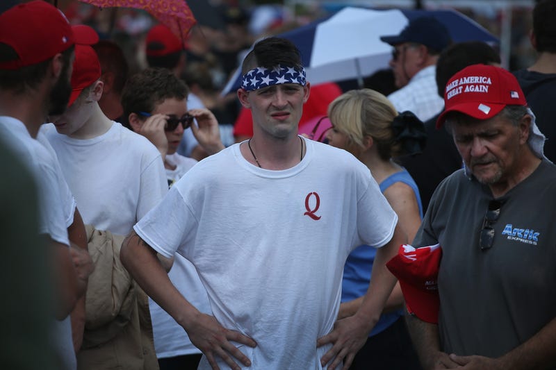 Guests attend a rally where President Donald Trump was speaking to show support for Ohio Republican congressional candidate Troy Balderson on August 4, 2018 in Lewis Center, Ohio.