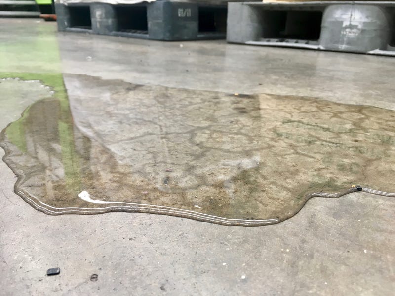 Water leaks from a water main break