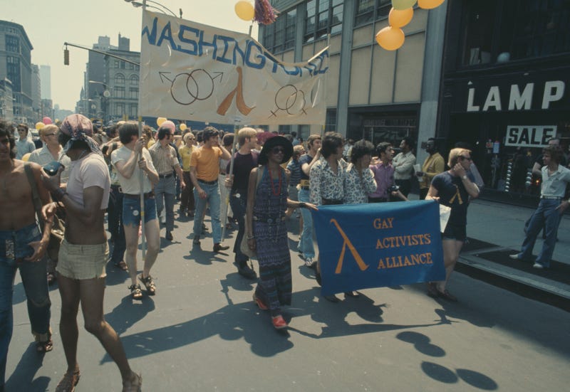 An LGBT parade on Christopher Street during Gay Liberation Day in 1971