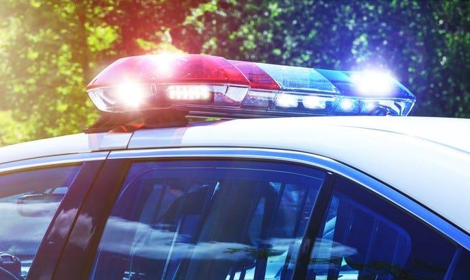 police car on crash scene