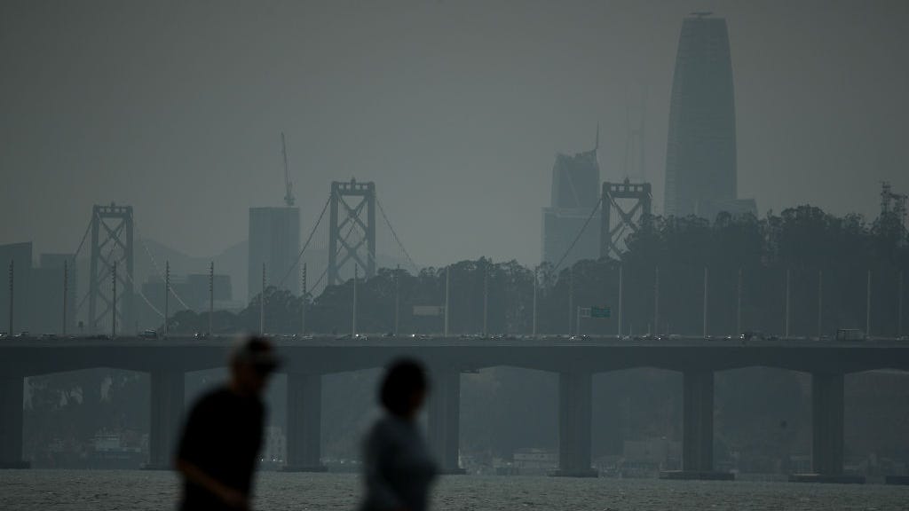 Air Quality Advisory issued across Bay Area due to wildfire smoke from south