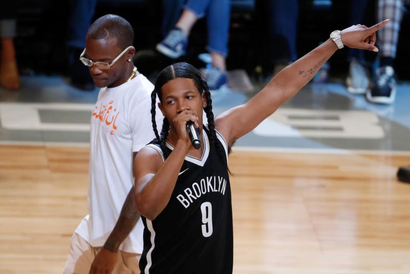 Rapper Fetty Luciano performs during the BIG3 Championship at the Barclays Center on August 24, 2018 in Brooklyn, New York.