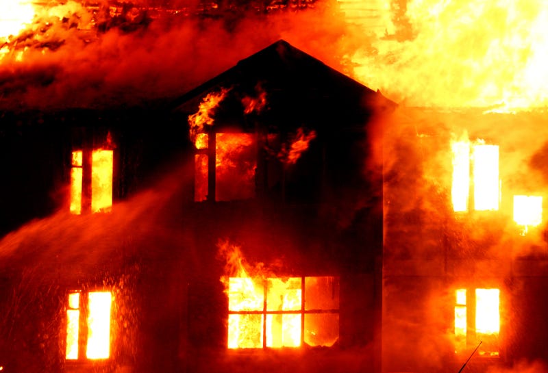 Stock image of house fire