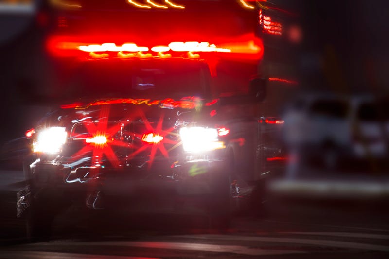 ambulance rushes to the scene of an accident