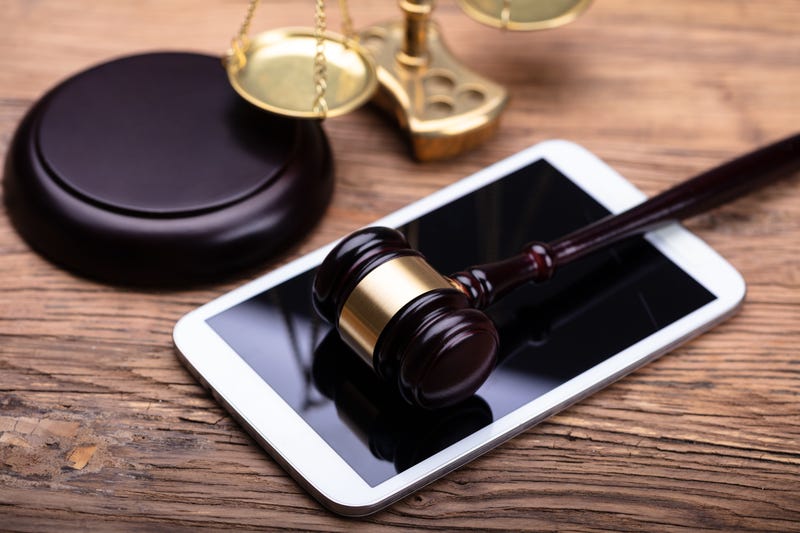 Gavel and phone