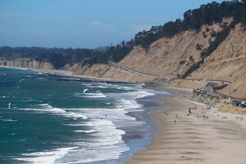 A section of Highway 1 on the California coast to be used for the IRONMAN 70.3 Santa Cruz on September 8, 2018 in Santa Cruz, California.