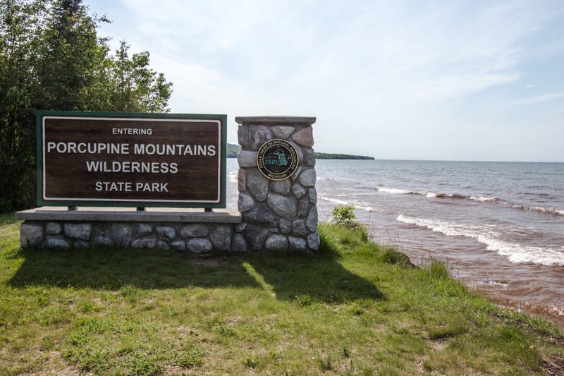 Porcupine Mountains Wilderness State Park sign