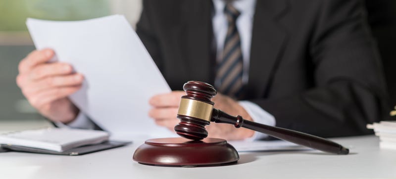 Attorney looking over paperwork