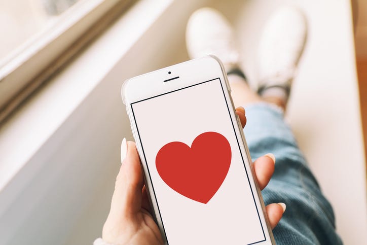 Heart On Mobile Phone