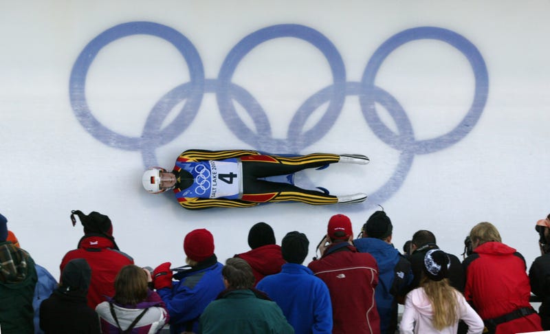 Germany's Silke Kraushaar speeds through the ice channel during the women's singles luge event during the Salt Lake 2002 Olympic Winter Games at the Utah Olympic Park. Salt Lake City has been named as the host of the 2034 Olympic Winter Games.