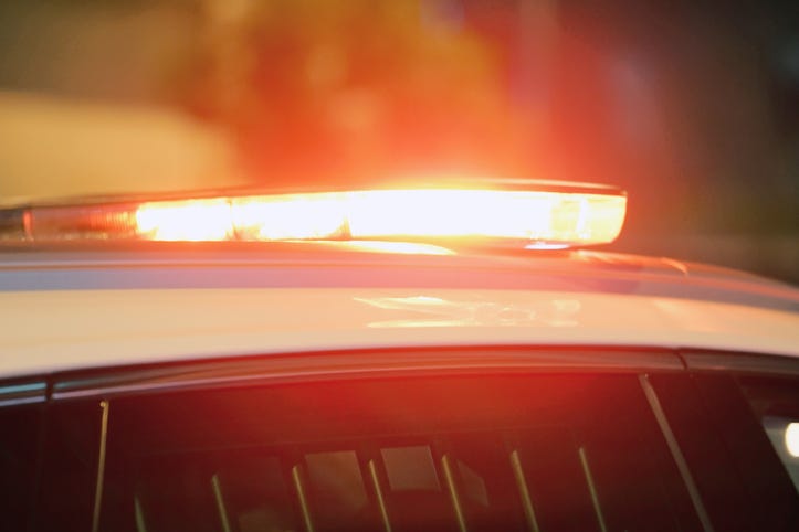 police car with lights activated