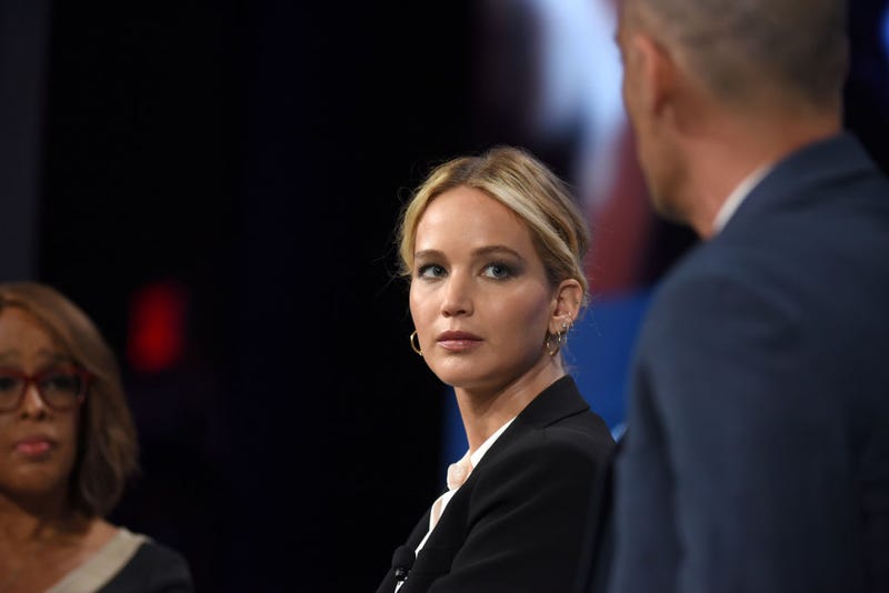 Actor and Board Member of RepresentUs Jennifer Lawrence speaks onstage during the 2018 Concordia Annual Summit - Day 2 at Grand Hyatt New York on September 25, 2018 in New York City. 