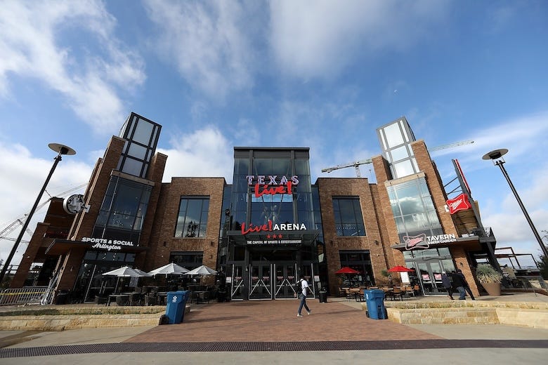A general view of Texas Live! at Globe Life Field in Arlington, Texas