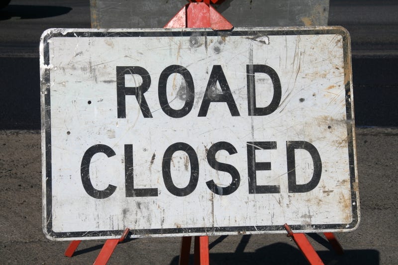 Road Closed sign