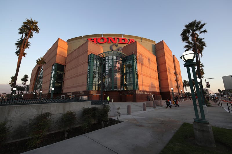 ANAHEIM, CA - OCTOBER 10: An exterior view of the Honda Center prior to a game between the Anaheim Ducks and the Arizona Coyotes at Honda Center on October 10, 2018 in Anaheim, California