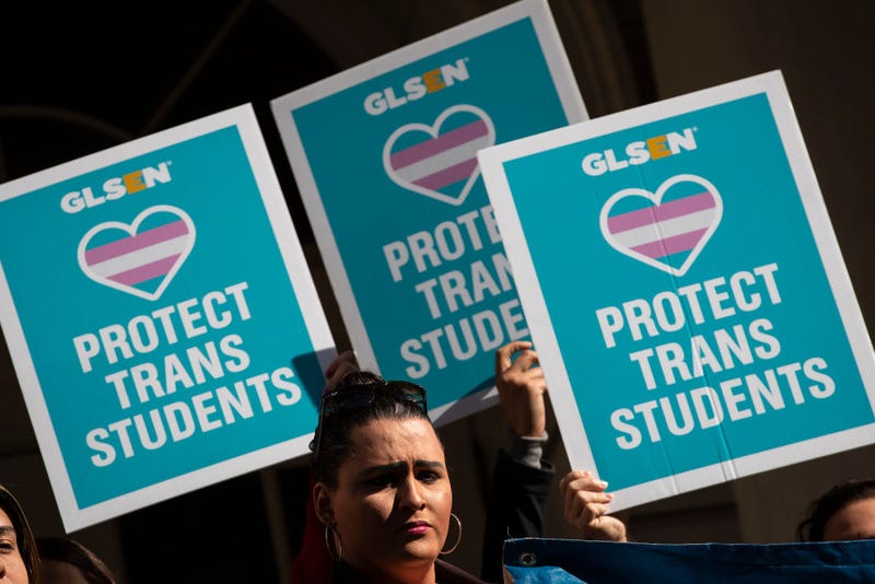 L.G.B.T. activists and their supporters rally in support of transgender people on the steps of New York City Hall, October 24, 2018 in New York City.