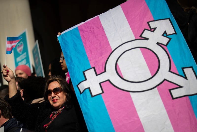L.G.B.T. activists and their supporters rally in support of transgender people on the steps of New York City Hall, October 24, 2018 in New York City.