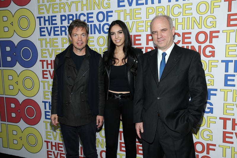 Nicolas Berggruen, Noor Alfallah, and Nathaniel Kahn attend HBO's "The Price of Everything" premiere at Hammer Museum on October 24, 2018 in Los Angeles, California. (Photo by Phillip Faraone/Getty Images)